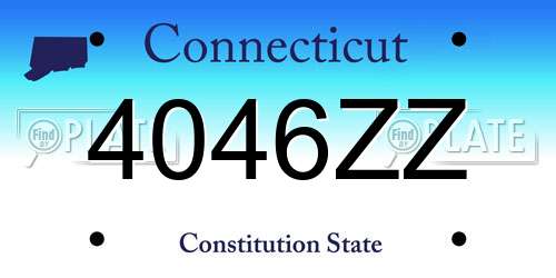 4046ZZ Connecticut License Plate