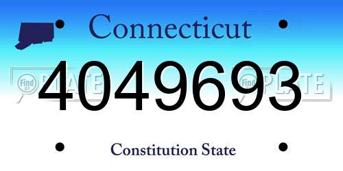 4049693 Connecticut License Plate