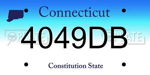 4049DB Connecticut License Plate