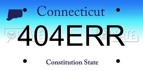 404ERR Connecticut License Plate