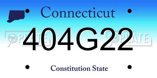 404G22 Connecticut License Plate