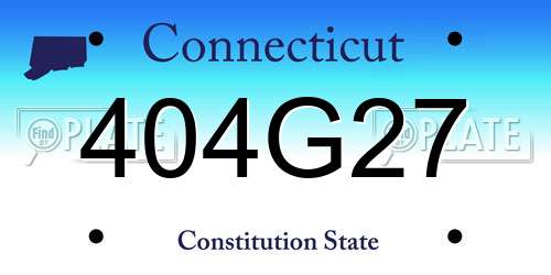 404G27 Connecticut License Plate