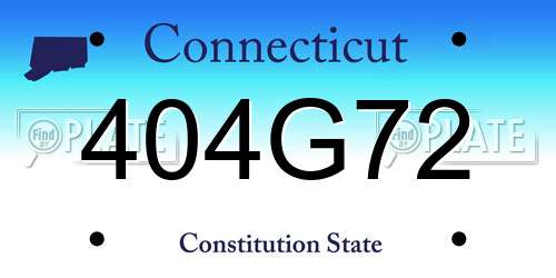 404G72 Connecticut License Plate