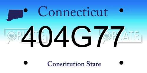 404G77 Connecticut License Plate