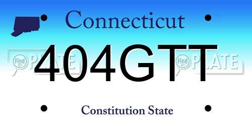 404GTT Connecticut License Plate