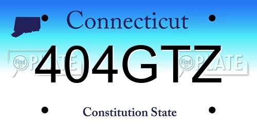 404GTZ Connecticut License Plate