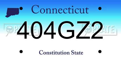 404GZ2 Connecticut License Plate