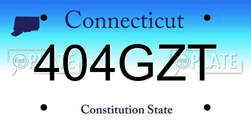 404GZT Connecticut License Plate