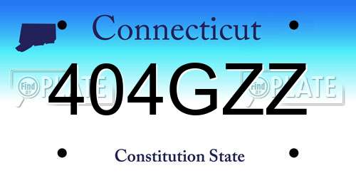 404GZZ Connecticut License Plate