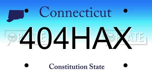 404HAX Connecticut License Plate