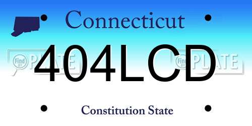 404LCD Connecticut License Plate