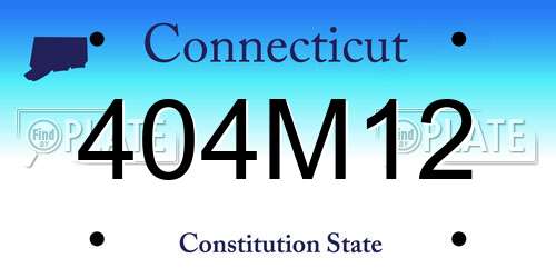 404M12 Connecticut License Plate