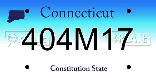 404M17 Connecticut License Plate