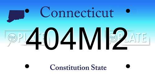 404MI2 Connecticut License Plate