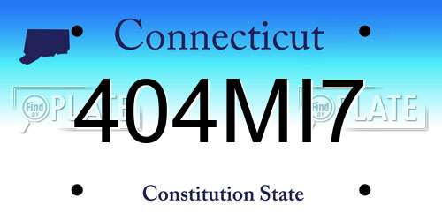 404MI7 Connecticut License Plate