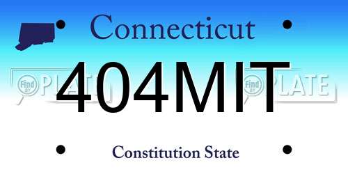 404MIT Connecticut License Plate