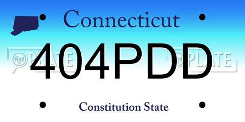 404PDD Connecticut License Plate