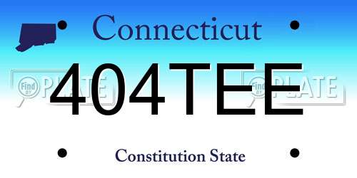 404TEE Connecticut License Plate
