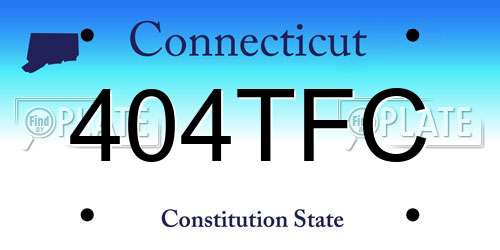 404TFC Connecticut License Plate