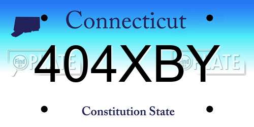 404XBY Connecticut License Plate