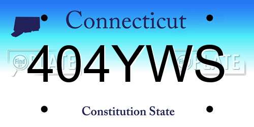 404YWS Connecticut License Plate