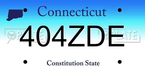 404ZDE Connecticut License Plate