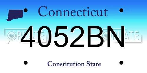4052BN Connecticut License Plate