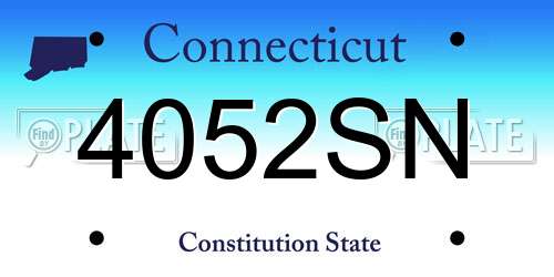 4052SN Connecticut License Plate