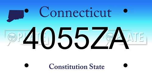 4055ZA Connecticut License Plate