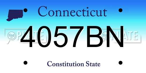 4057BN Connecticut License Plate