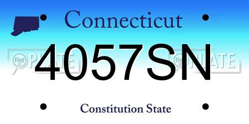 4057SN Connecticut License Plate