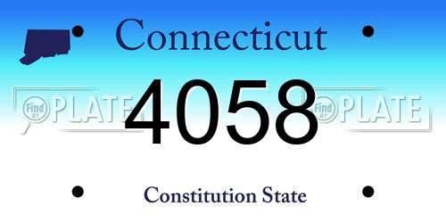 4058 Connecticut License Plate