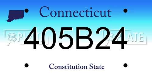 405B24 Connecticut License Plate