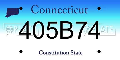 405B74 Connecticut License Plate