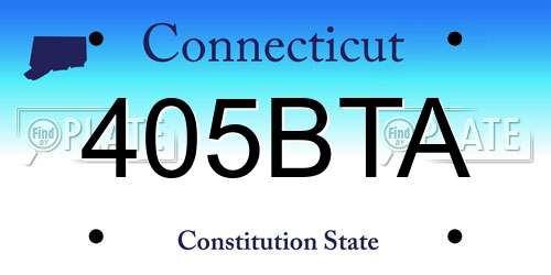 405BTA Connecticut License Plate