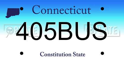 405BUS Connecticut License Plate