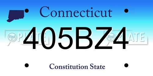 405BZ4 Connecticut License Plate