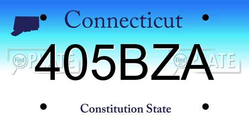405BZA Connecticut License Plate