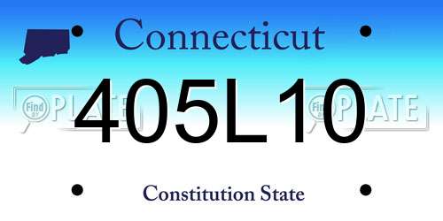 405L10 Connecticut License Plate
