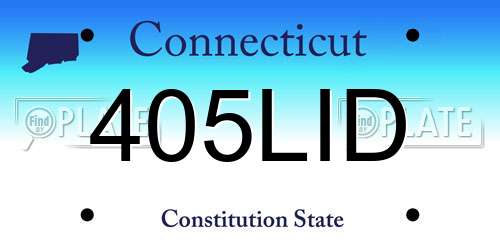 405LID Connecticut License Plate