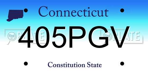 405PGV Connecticut License Plate