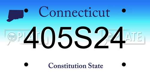 405S24 Connecticut License Plate