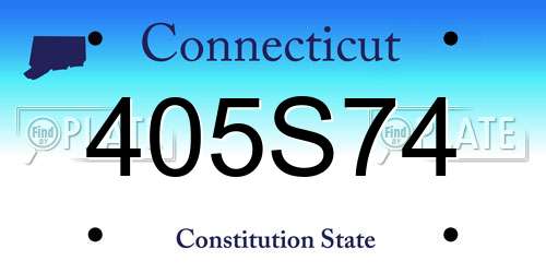405S74 Connecticut License Plate