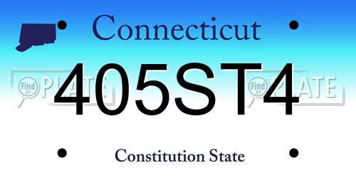 405ST4 Connecticut License Plate