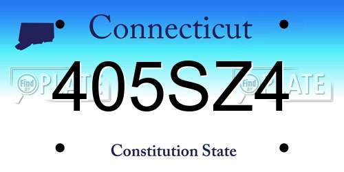 405SZ4 Connecticut License Plate