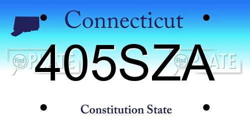 405SZA Connecticut License Plate