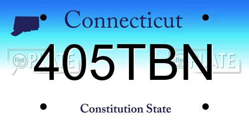 405TBN Connecticut License Plate