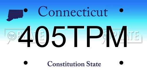 405TPM Connecticut License Plate