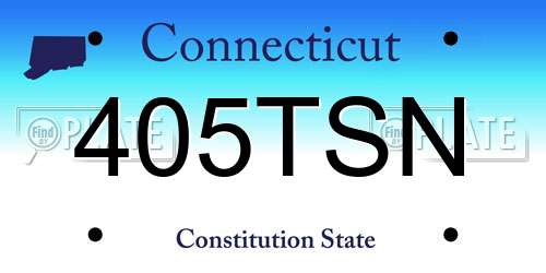 405TSN Connecticut License Plate