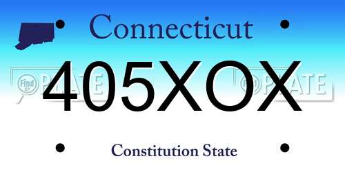 405XOX Connecticut License Plate